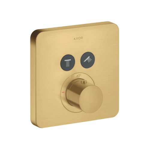 AXOR-HG-AXOR-ShowerSolutions-Thermostat-Unterputz-softsquare-fuer-2-Verbraucher-Brushed-Gold-Optic-36707250 gallery number 1